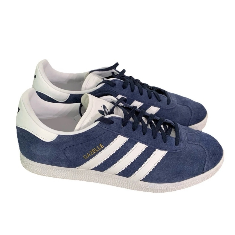 $100 RETAIL Adidas Gazelle Suede Shoes Collegiate Navy Blue / White Size 10 🚨EUC